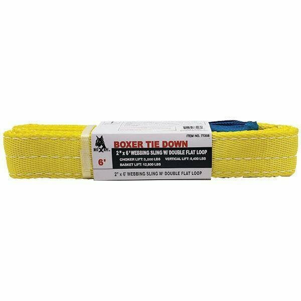 Boxer Tools 6 Feet Polyester Webbing Sling with Double Flat Loops 77208